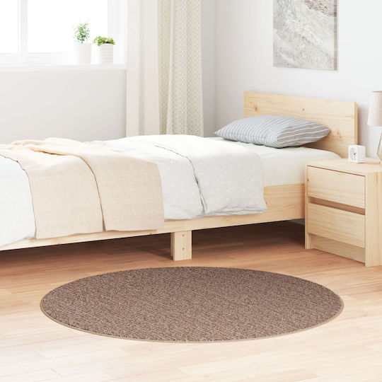 vidaXL Anti-slip Rug Outdoor Round Brown