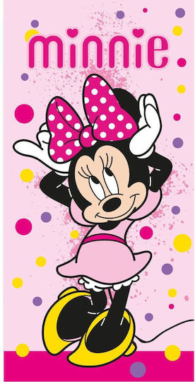Borea Παιδική Πετσέτα Θαλάσσης Ροζ Minnie 140x70εκ.
