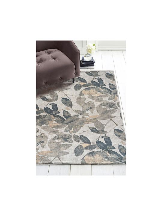 Beauty Home Non-Slip Rectangular Beige Olive Rug 67x140cm