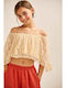 Kids' Crop Top Short Sleeve Beige