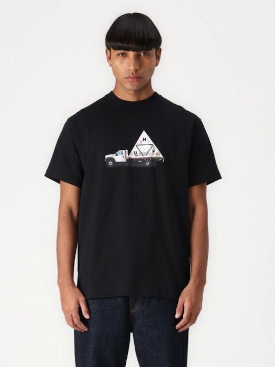 Tシャツ・カットソー HUF Men T-shirt Black TS02409 BLACK HUF ハフ 半袖Tシャツ メンズ HIGH CLEARANCE S／S TEE TS02409