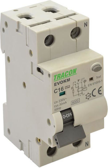 Tracon Electric Двуполюсен Релсов превключвател 230V 25Спецификация