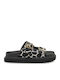 Leather Women's Flat Sandals Flatforms in White Color