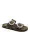Women's Flat Sandals in Green Color