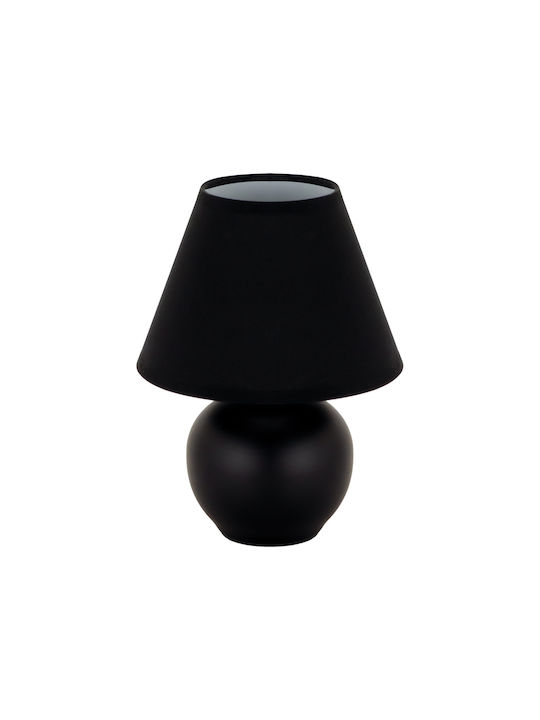 Struhm Ceramic Table Lamp for Socket E14 with Black Shade and Base