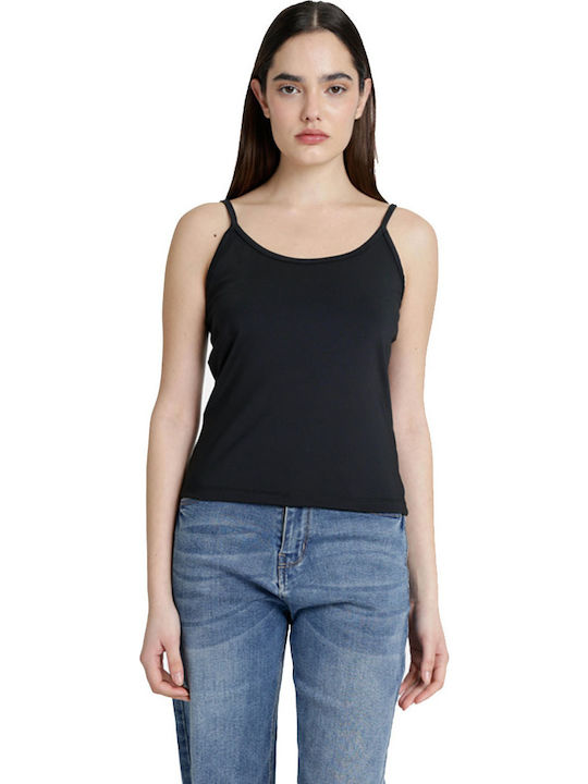 Women's Crop Top with Straps Black
