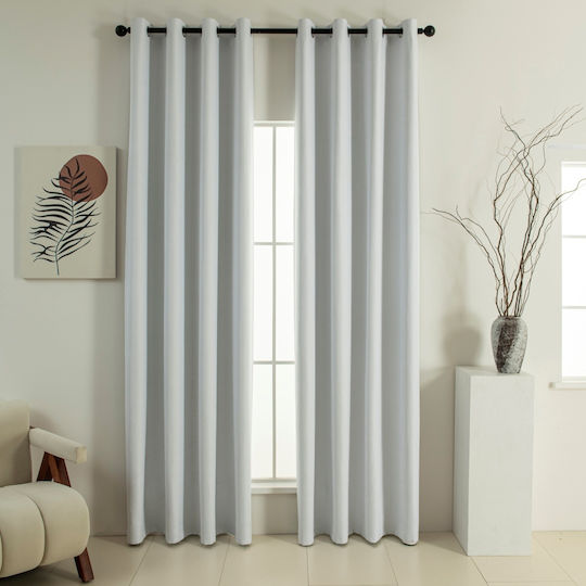 Beauty Home Κουρτίνα Συσκότισης με Τρουκς Soft Art 8391 Εκρού 140x270εκ.