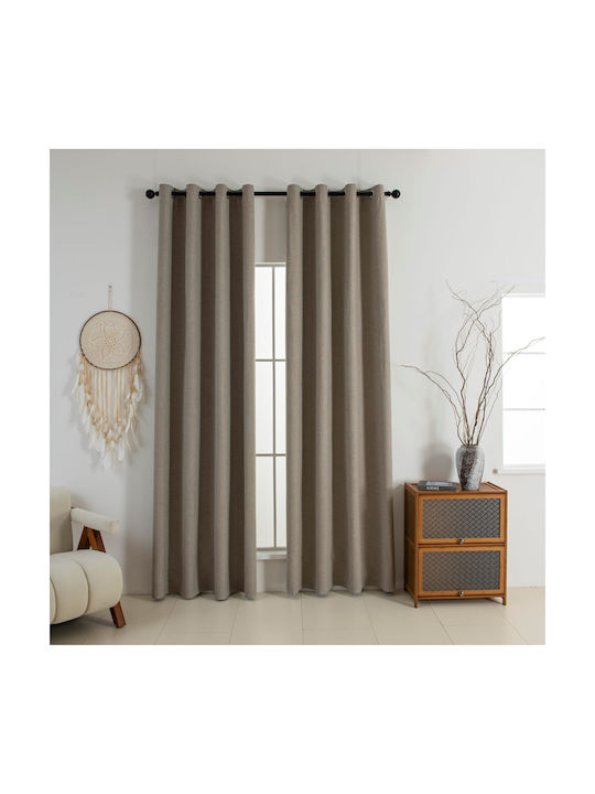 Beauty Home Blackout Curtain With Grommets Elite Art 8392 Beige 140x270cm