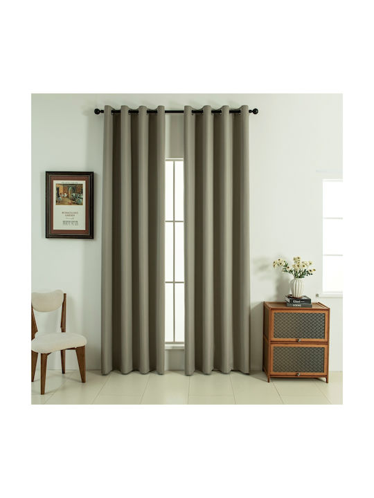Beauty Home Blackout Curtain with Grommets Soft Art 8391 Beige 140x270cm