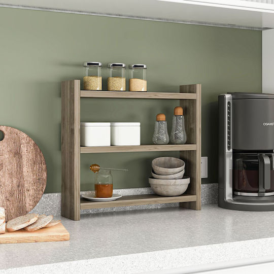Hanah Home Настолна Пластмасова Стойка 44x40x10см Кафява