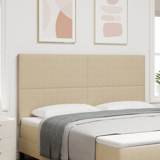 vidaXL Fabric Bed Headboard Light Green and Gray 180x128cm