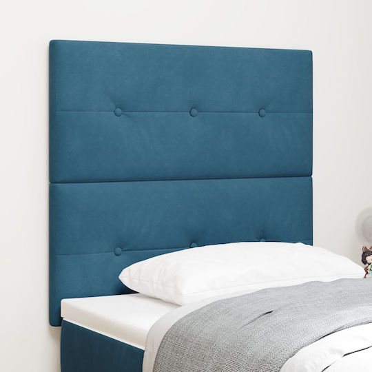 vidaXL Fabric Bed Headboard Dark Blue 90x88cm