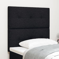 vidaXL Fabric Bed Headboard Black 100x128cm