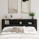 vidaXL Wooden Bed Headboard Black Oak 200x104.5cm