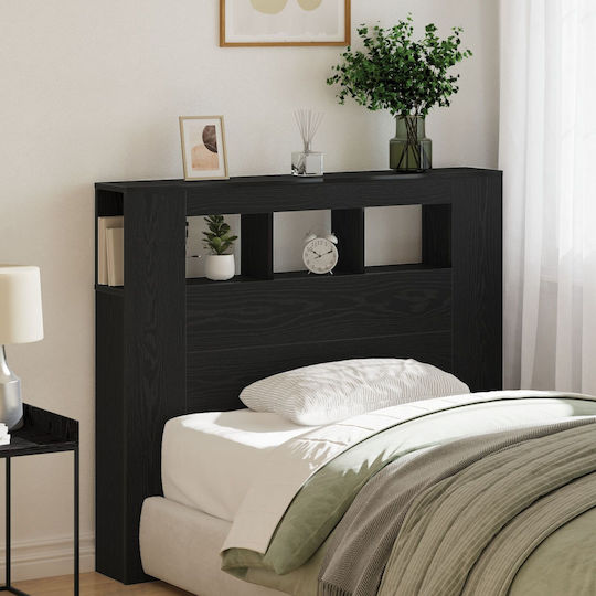 vidaXL Wooden Bed Headboard Black Oak 120x103.5cm