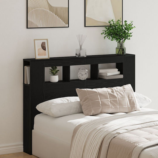 vidaXL Tăblie De Pat Din Lemn Stejar Negru 140x103.5cm