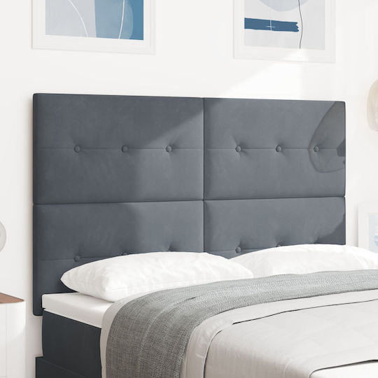 vidaXL Stoff Kopfstütze für Betten Dunkelgrau 144x128cm