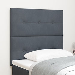 vidaXL Табла За Легло Текстил Тъмносив 80x128см