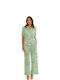 Women's Fabric Trousers with Elastic Green