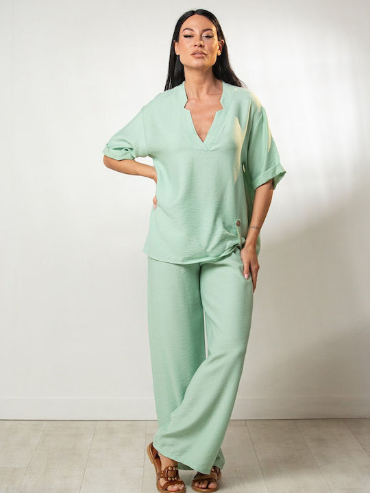 Women's Bay Leaf Mint Set with Pants