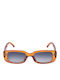 Jack & Jones Damen Sonnenbrille mit Orange Kunststoff Gestell und Blau Verlaufsfarbe Linse