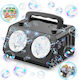 Aparat Electric de Făcut Bule cu Lumină LED 200ml 2 Viteze 20000+ Bule Min Plastic 21x18x17.5 Cm Negru Alb