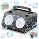 Aparat Electric de Făcut Bule cu Lumină LED 200ml 2 Viteze 20000+ Bule Min Plastic 21x18x17.5 Cm Negru Alb