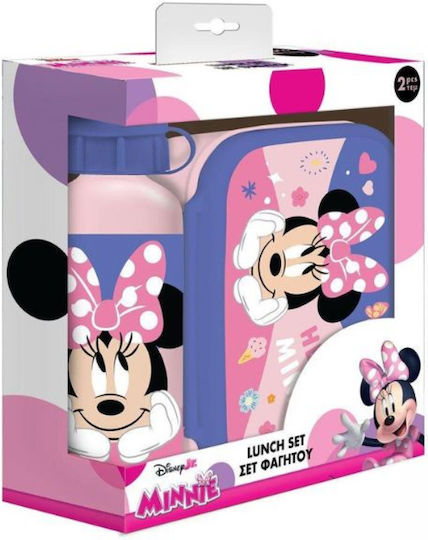 Diakakis Plastic Kids' Lunch Set Minnie 0.8lt Lilac x 8cm
