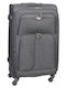 Keskor Medium Fabric Gray Suitcase Travel With 4 Wheels Height 68cm