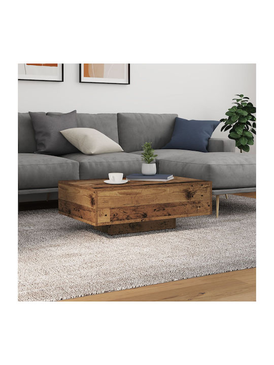 vidaXL Kaffeetisch Zentral aus Massivholz altem Holz M85xT55xH31cm