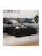 Square Central Wooden Coffee Table Black Oak M100xL100xH31cm