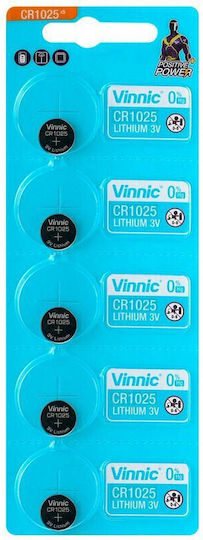 Vinnic Batterien Lithium für Uhren CR1025 3V 5Stück