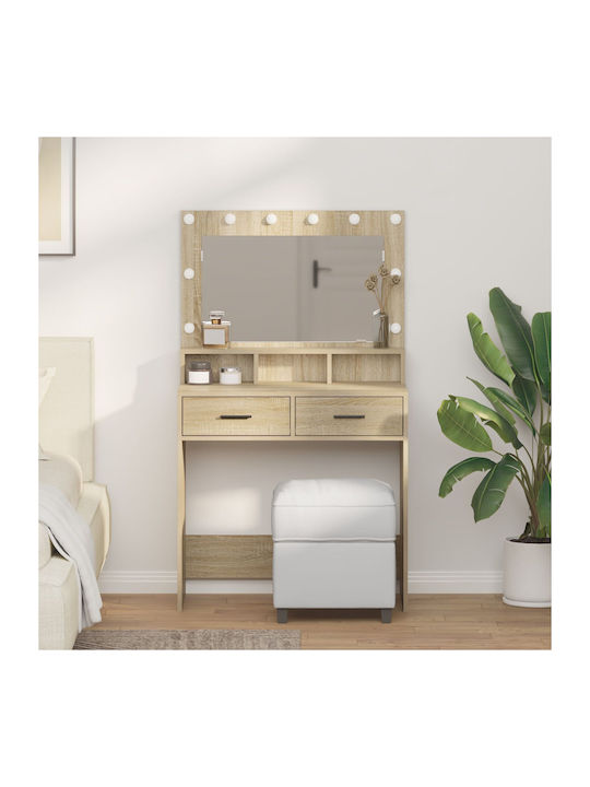 Wooden Makeup Dressing Table Sonoma Beech with ...