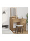 Floor-Standing Makeup Dressing Table Wooden Artisan Oak with Mirror 50x41x140cm