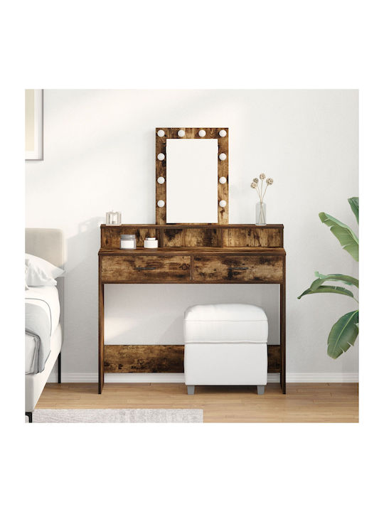 Wooden Makeup Dressing Table Smoked Beech with ...