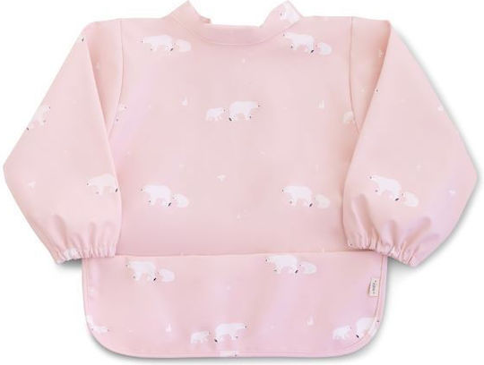 Saro Waterproof Coverall Fabric with Hoop & Loop Fastener, Pocket & Sleeves Pink