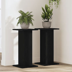 Vidaxl Speaker Stands 2 Pcs Black Oak 30x30x60 cm Engineered Wood