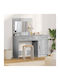 Επιδαπέδια Τουαλέτα Κρεβατοκάμαρας Ξύλινη Γκρι Σονομά με Καθρέπτη 78.5x41x135εκ.