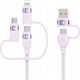 Usams Regulär USB zu Blitzschlag / Typ-C,TC-TC / Micro-USB Kabel Lila 2m (SJ646USB02)
