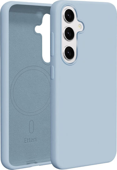 Etteri Umschlag Rückseite Silikon / Gehärtetes Glas Blau (Galaxy S25)