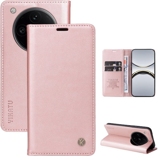 Yikatu Book Δερματίνης / Σιλικόνης Ροζ Χρυσό (Oppo Find X8 Pro)