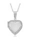 Bijou Box Necklace with design Heart from Steel with Zircon