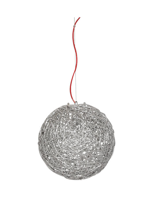 Gallis Pendant Light Silver with Socket E27 35x35cm