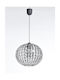 Gallis Strass Pendant Light Silver with Crystals for Socket E27 28x28cm