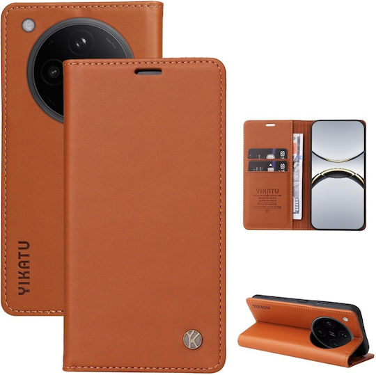 Yikatu Book Synthetic Leather / Silicone Brown (Oppo Find X8 Pro)
