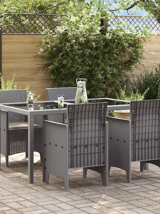 Outdoor Armchair Plastic Light Grey, Tan with C...