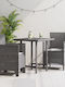 Fotoliu de exterior Rattan Gri deschis cu pernă 2buc 53x49x85cm