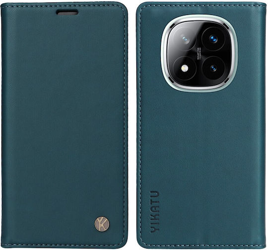 Yikatu Book Piele artificială / Silicon Verde (Redmi Note 14 Pro 5G / Poco X7)