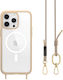 Mageasy Roar M With Strap Back Cover Σιλικόνης με Λουράκι Μπεζ (iPhone 15 Pro Max)
