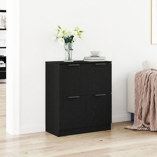 Μπουφές Ξύλινος Μαύρος Δρυς 60x30x70cm